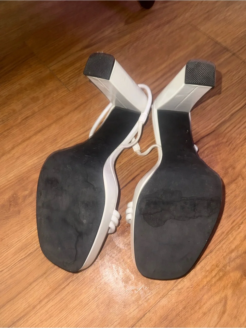 Jeffrey Campbell White Strappy Platform Block Heel Sandals sz 10